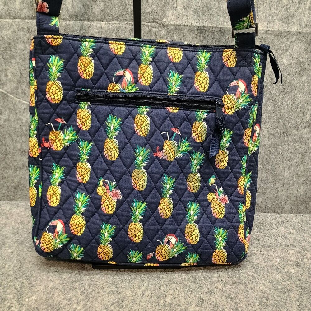 Vera Bradley Toucan Party Mailbag Purse Crossbody Messenger Bag Pineapple - Picture 11 of 16
